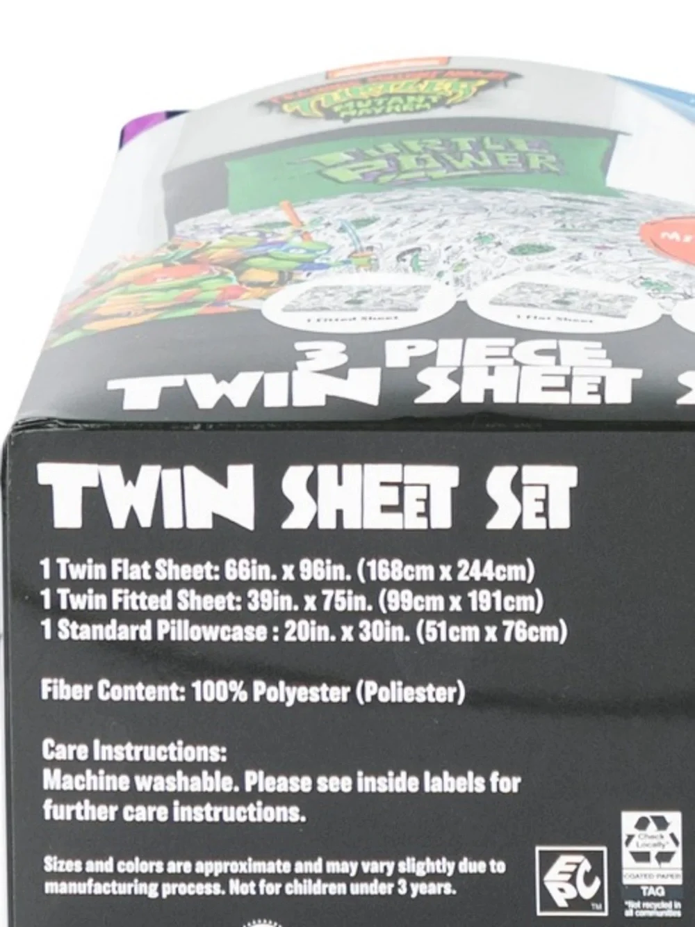 Teenage Mutant Ninja Turtles Kids 3-Piece Twin Sheet Set,Microfiber, Nickelodeon